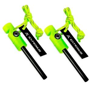 Brand New Double pack - 6 Feature Glow in the Dark Ferro Rod Set